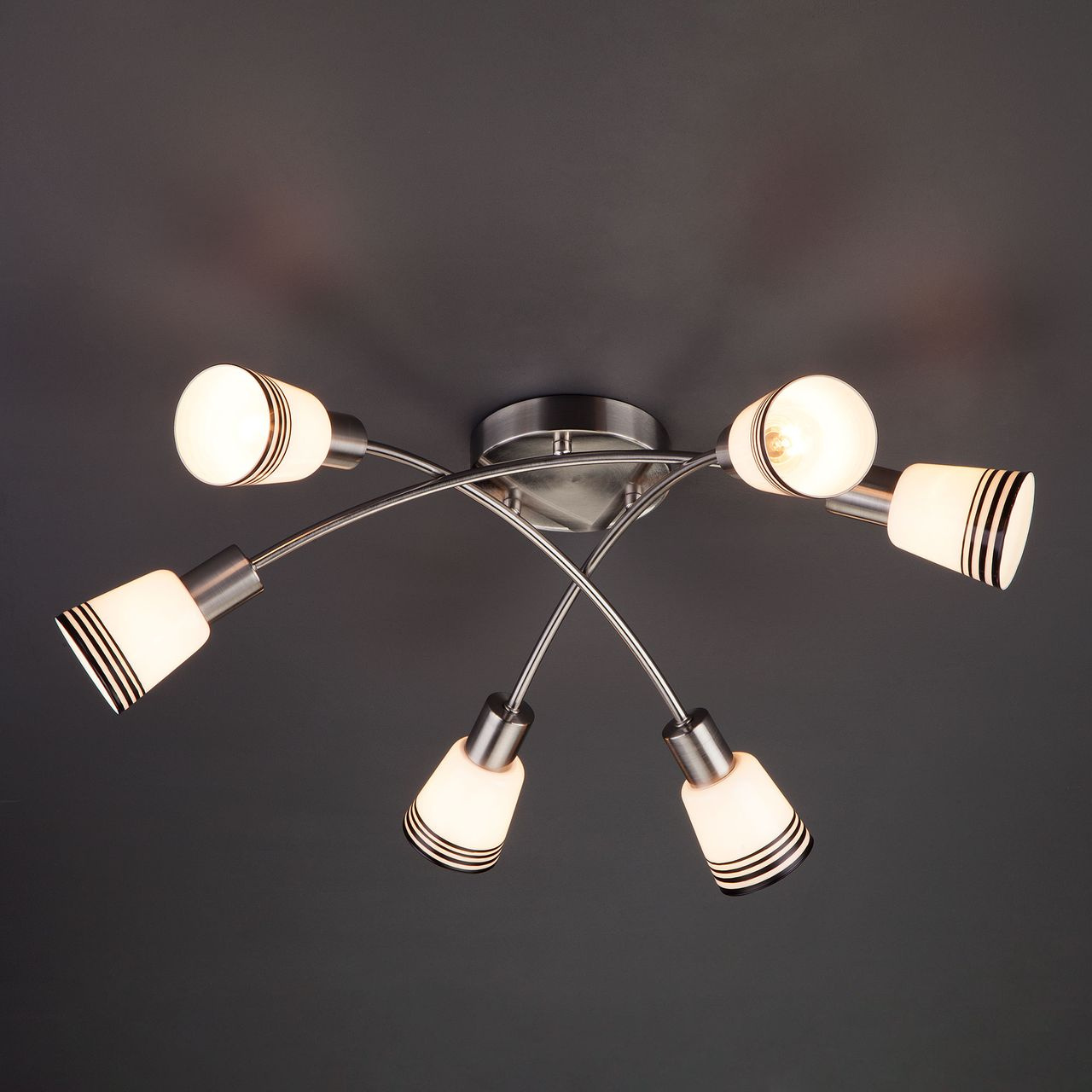 Потолочная люстра Eurosvet Jenna 30131/6 сатин-никель