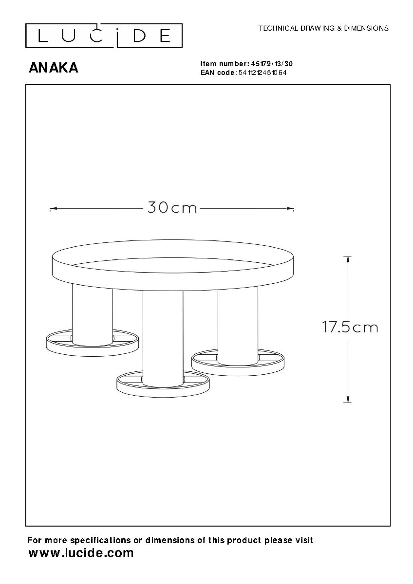Потолочный светильник Lucide Anaka 45179/13/30