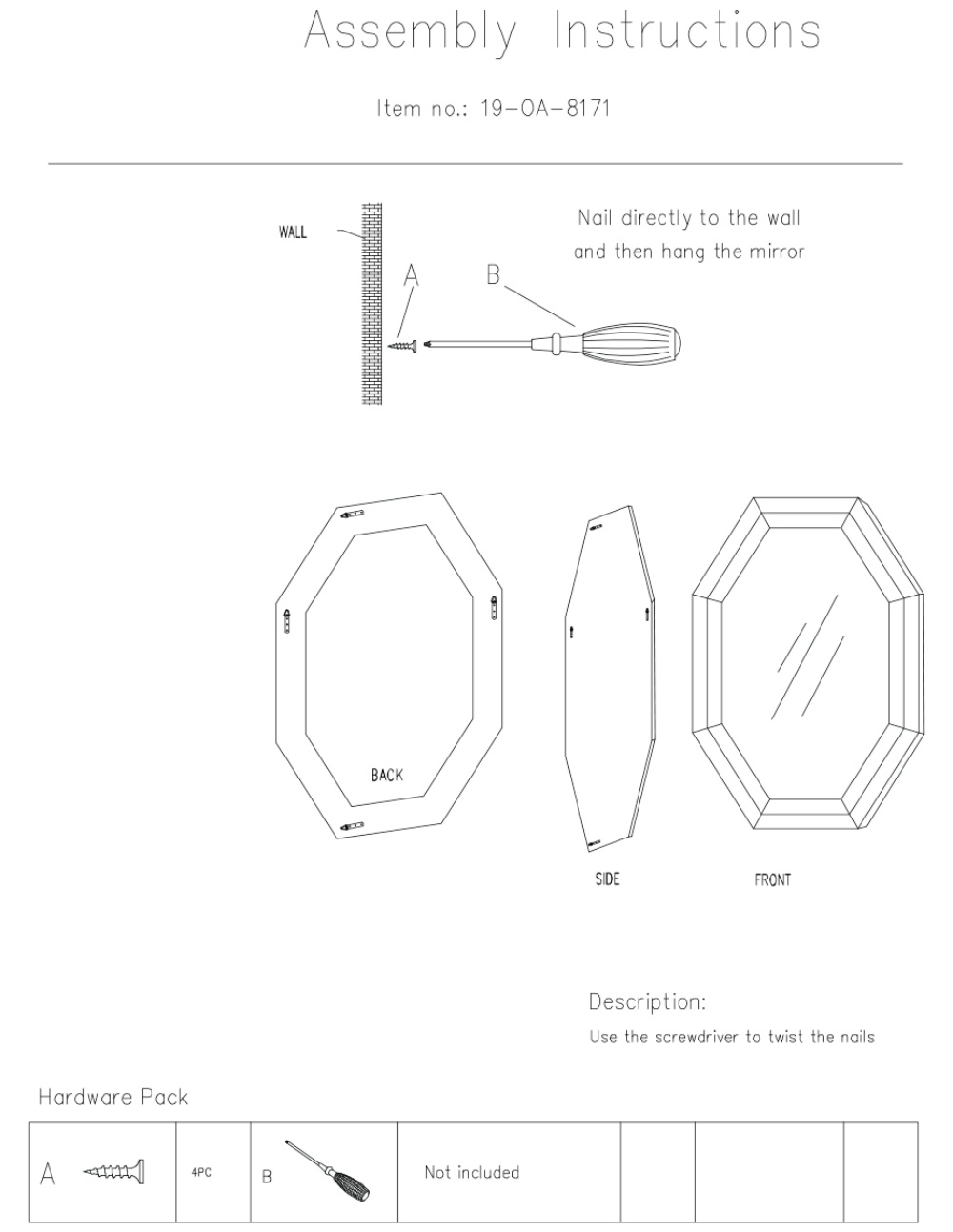 Зеркало Garda Decor 19-OA-8171