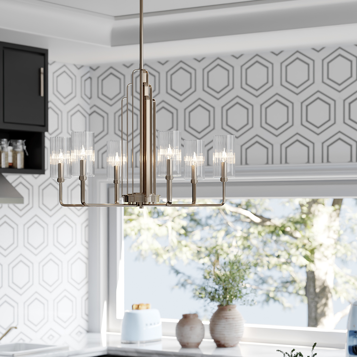 Люстра на штанге Kichler Kimrose QN-KIMROSE6-PN