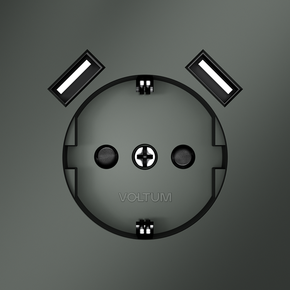 Розетка с USB, А+А Voltum S70 VLS040406 (титан)