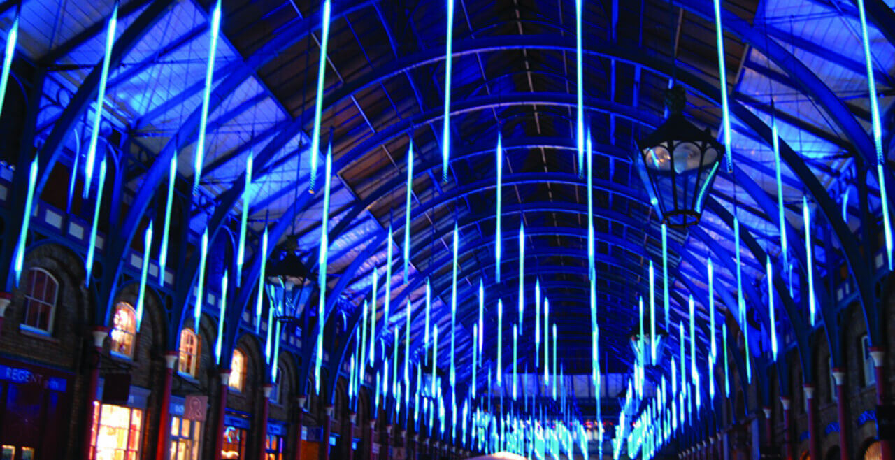 Уличная светодиодная гирлянда (11123) Uniel занавес Падающие звезды 220V синий ULD-E2405-240/DTK BLUE IP44 METEOR