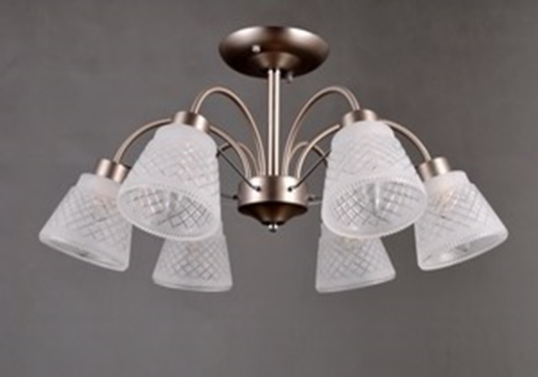 Люстра на штанге Elvan LU-38460/6-E14-Si+Wh