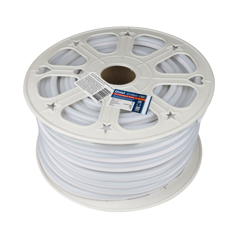 Светодиодная лента Uniel ULS-N21-2835-120LED/m-8mm-IP67-220V-8W/m-50M-DW бобина