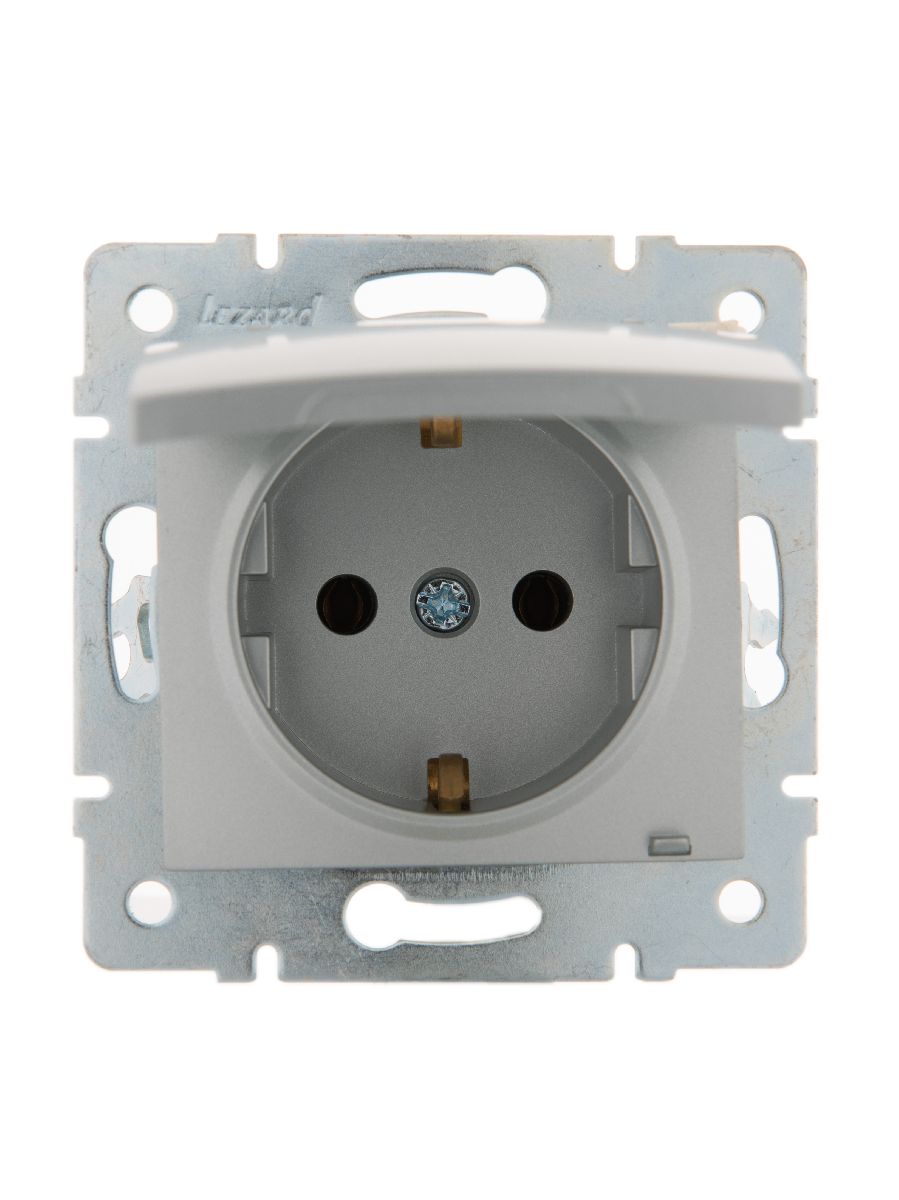 Розетка с/з с крышкой Lezard Karina 707-4388-123