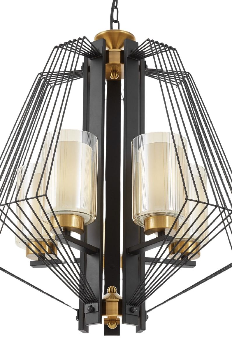 Подвесная люстра Lumina Deco Canti LDP 1244-5 BK+MD