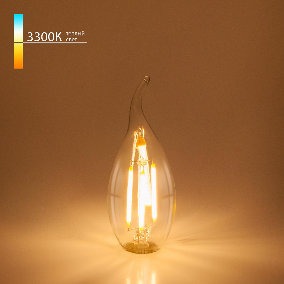 Лампа светодиодная филаментная Elektrostandard BLE1428 E14 9W 3300K прозрачная 4690389151286