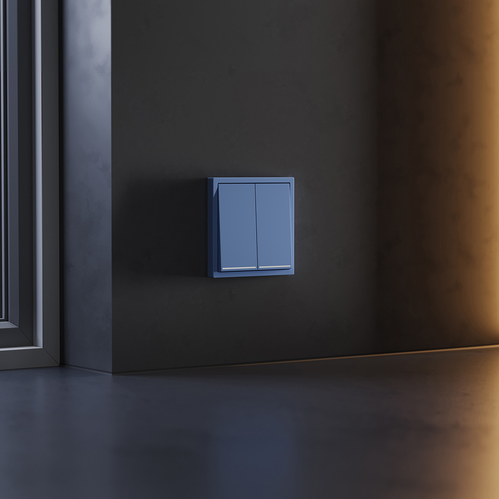 Клавиши для выключателя/переключателя двухклавишного с подсветкой Voltum S70 (деним) VLS000415