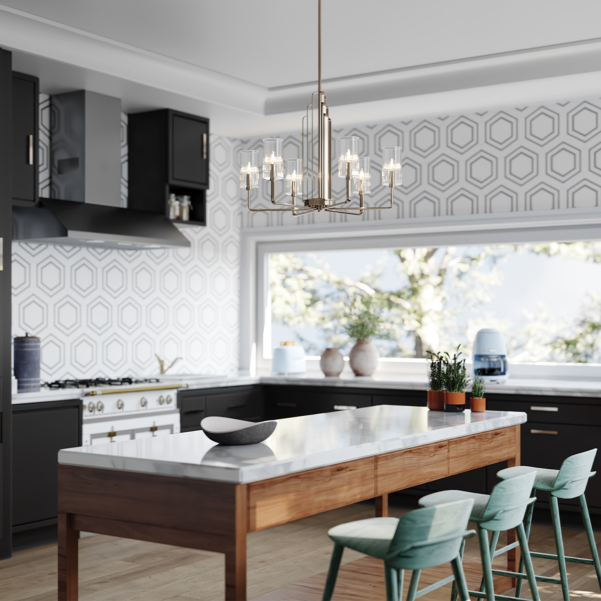 Люстра на штанге Kichler Kimrose QN-KIMROSE6-PN