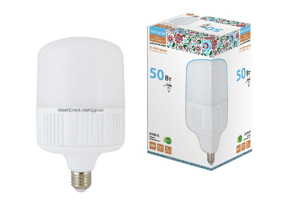 Лампа светодиодная TDM Electric Народная E27 50W 6500K матовая SQ0340-1582