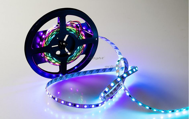 Светодиодная лента Arlight SPI-5000-AM 12V RGB (5060, 300 LED x3,1804) 021229