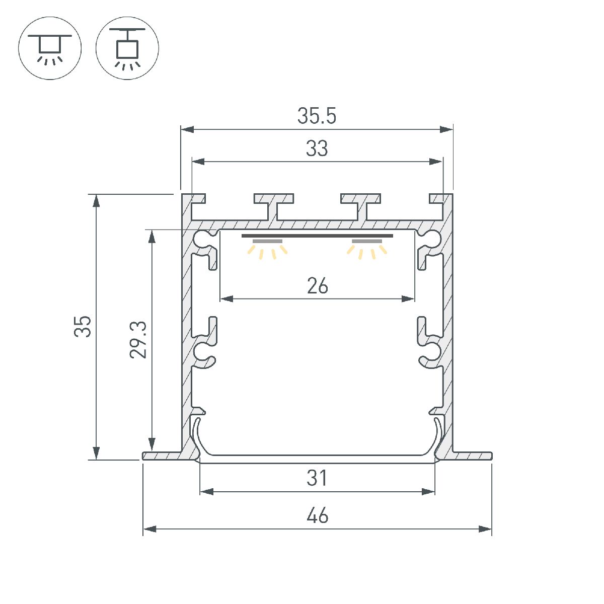 Профиль Arlight LINIA49-F-M-3000 WHITE 055396