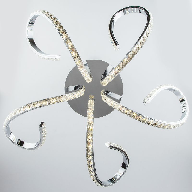 Потолочная светодиодная люстра Eurosvet Miracle 90063/5 хром