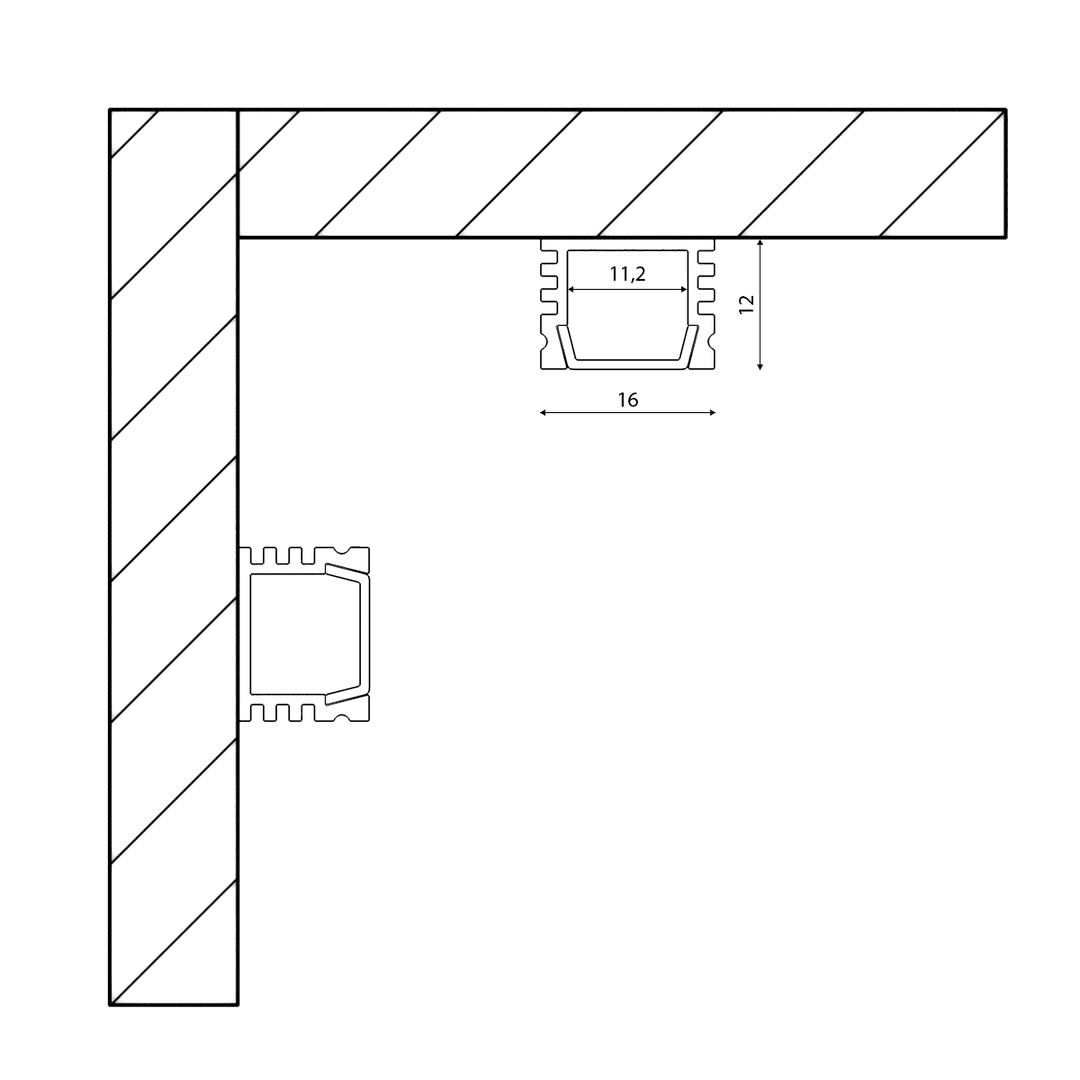 Профиль алюминиевый SWG SF-1612 000986