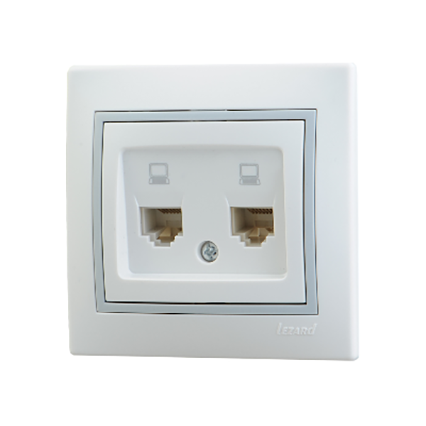 Розетка компьютерная двойная Lezard Mira 701-0215-141