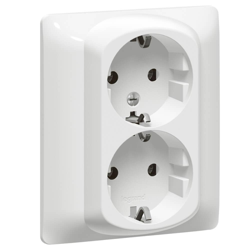Розетка 2х2К+3 Legrand Galea Life 16A 250V с/з со шторками винтовой зажим белая 771031
