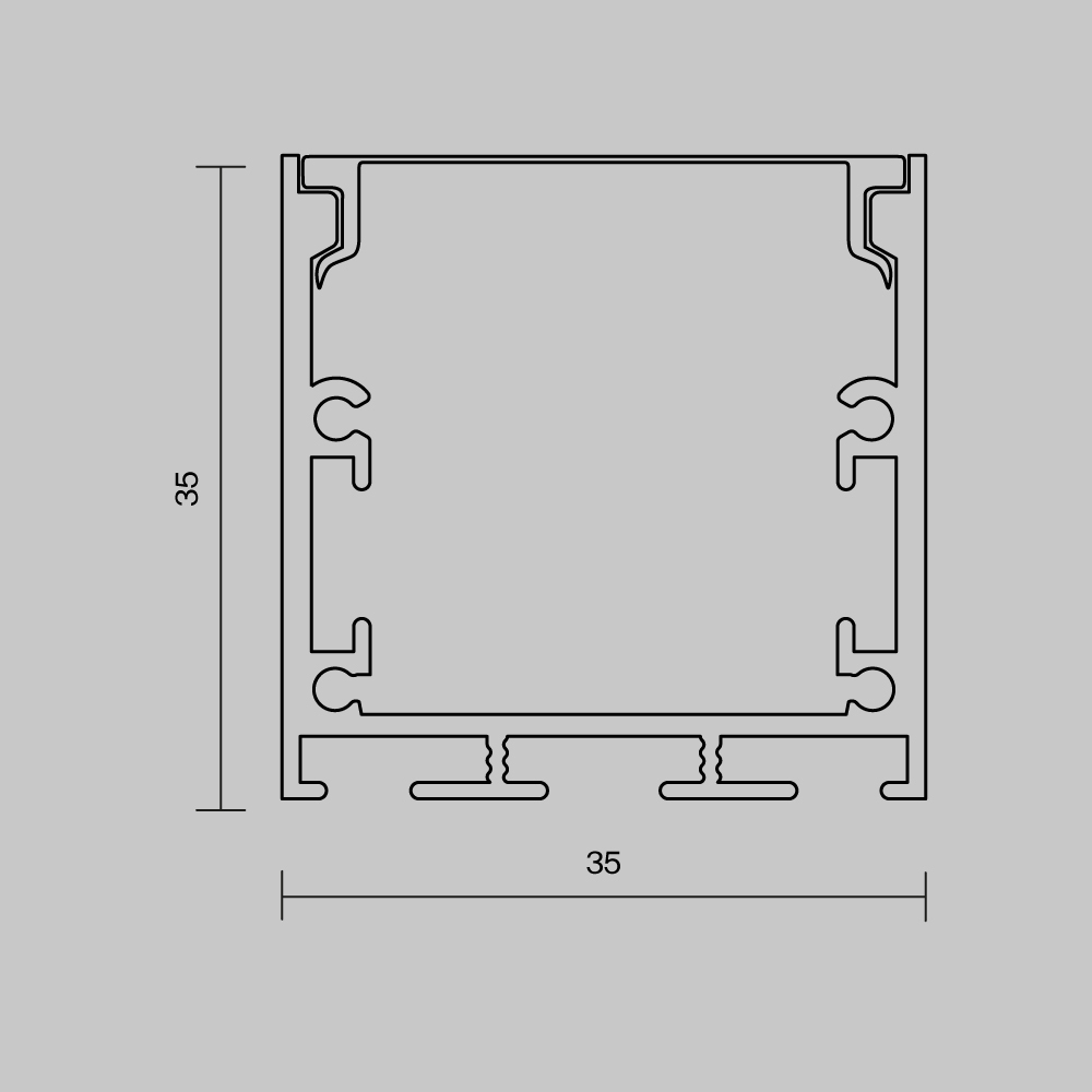 Алюминиевый профиль накладной-подвесной 35x35 Maytoni Led Strip ALM-3535BT-S-3M 633002