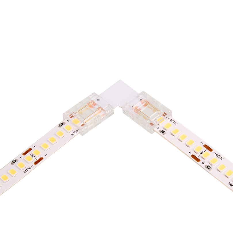 Коннектор WOLTA WLS-2PIN-10MM-MONO-L угловой для стабилизированной одноцветной SMD ленты 48В 120лед/м шириной 10мм, комплект 3 шт.