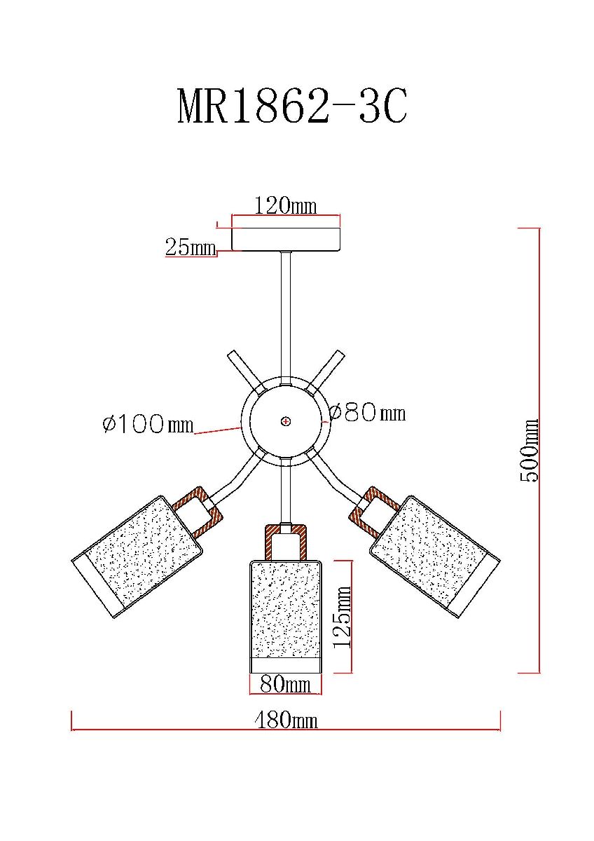 Люстра на штанге MyFar Linda MR1862-3C