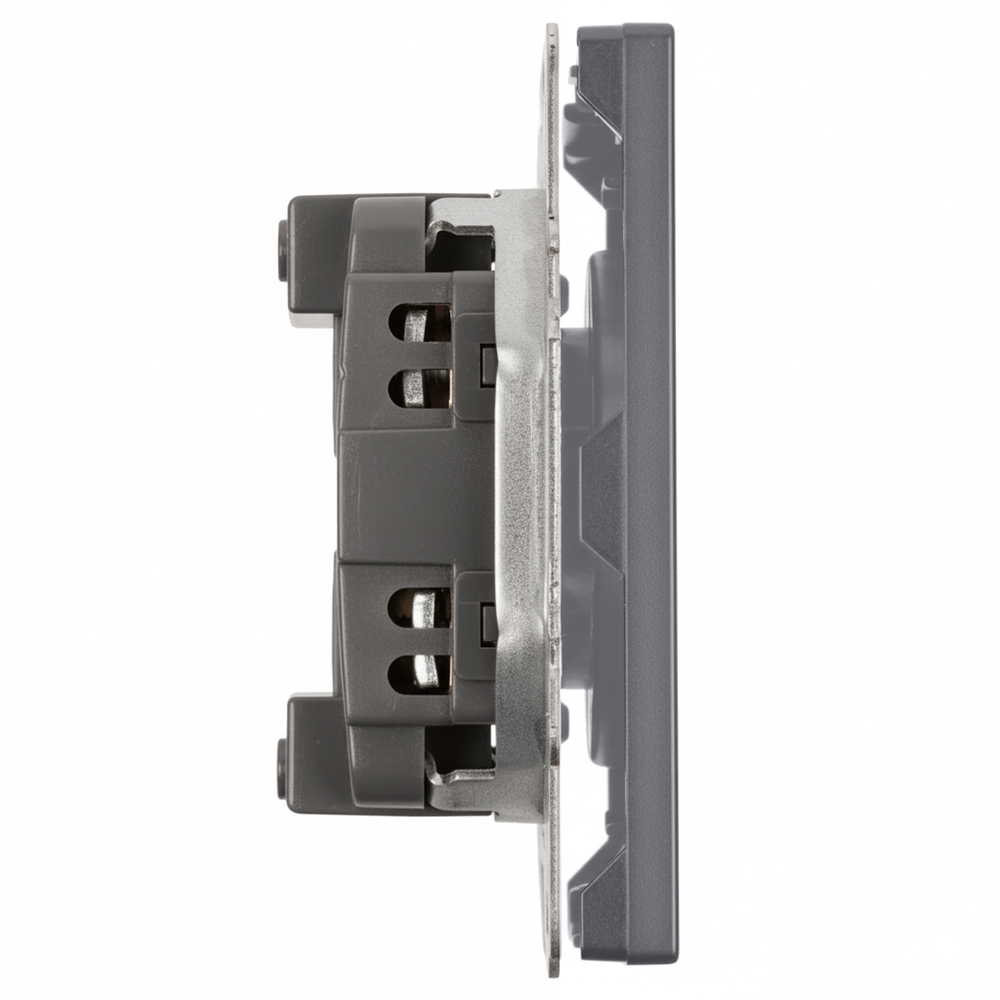 Розетка 1-местная с з/ш б/з (механизм) СЗК Stekker Эмили 250В 16А RST16-5109-10ZK платиново-серый soft touch 50242