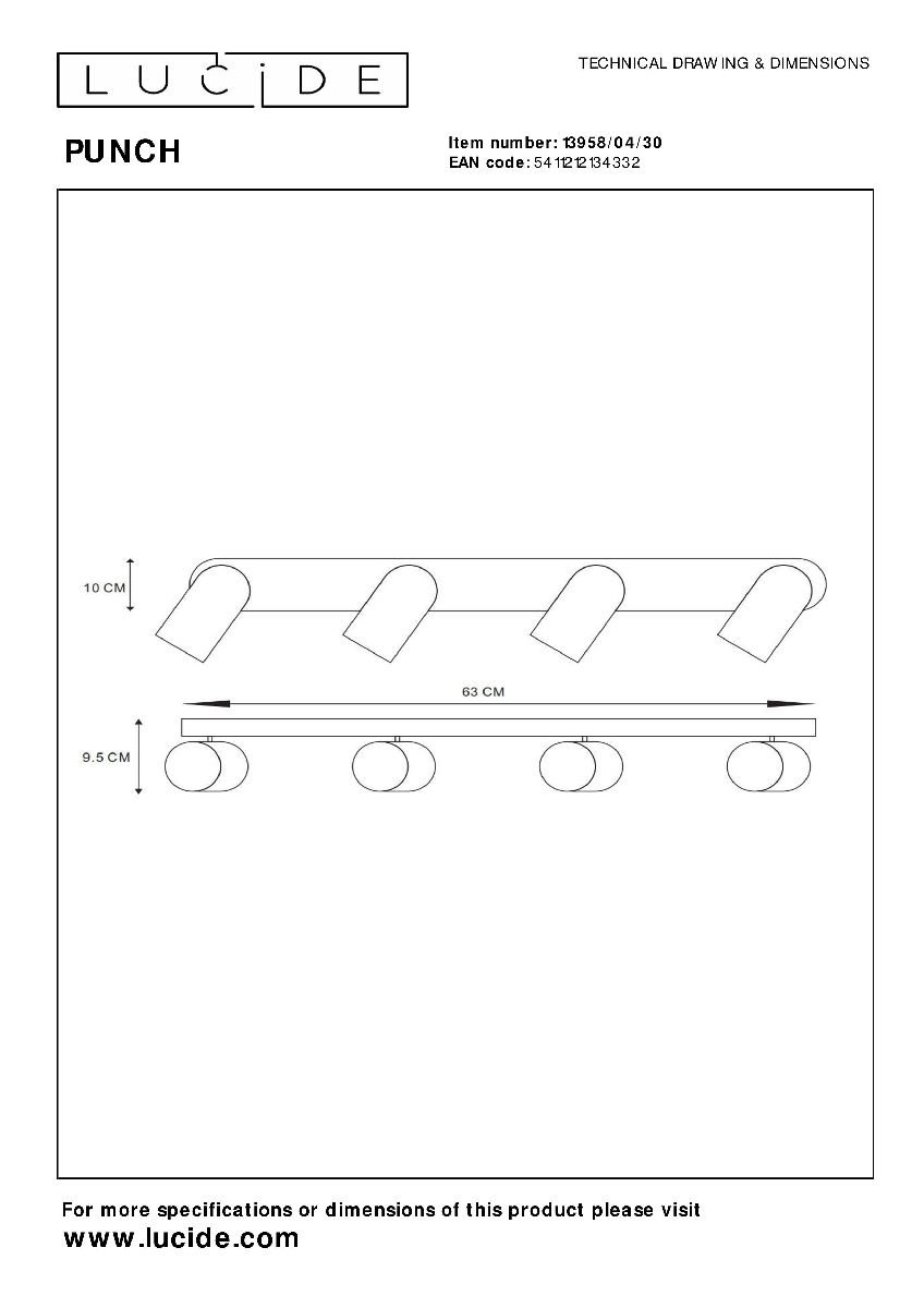 Спот Lucide Punch 13958/04/30