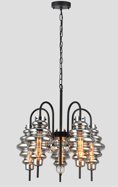 Подвесная люстра Elvan LU-7628/5-Е27-BkSm