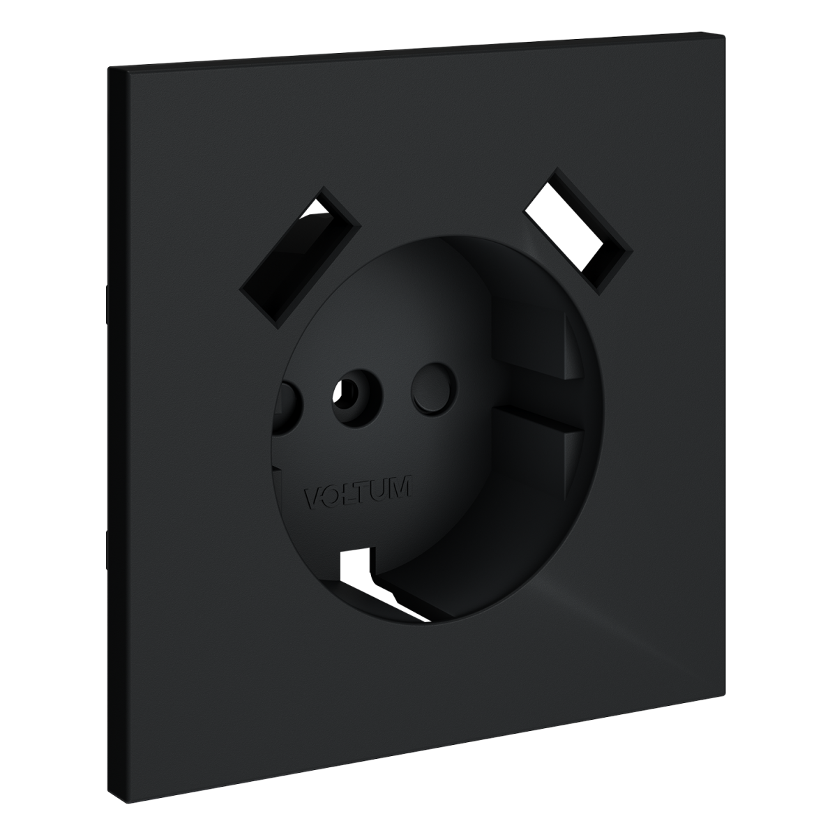 Накладка для розетки с заземлением и защитными шторками, с USB A+A Voltum S70 (графит) VLS000907
