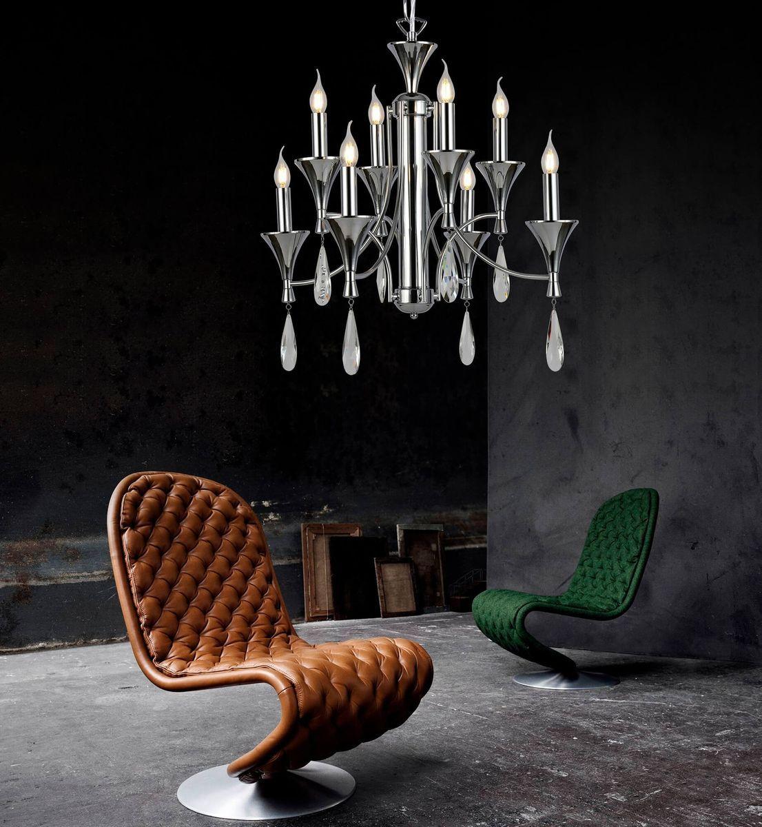 Подвесная люстра неоклассика Lumina Deco Libero LDP 1230-8 CHR