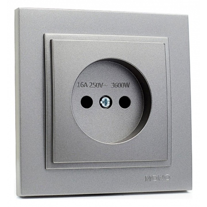 Розетка на 1 пост без заземления Mono Electric Despina 16A 250В антрацит 102-242422-116