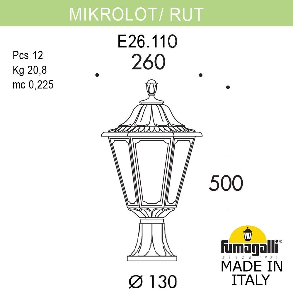 Ландшафтный светильник Fumagalli MIKROLOT/RUT E26.110.000.WXE27