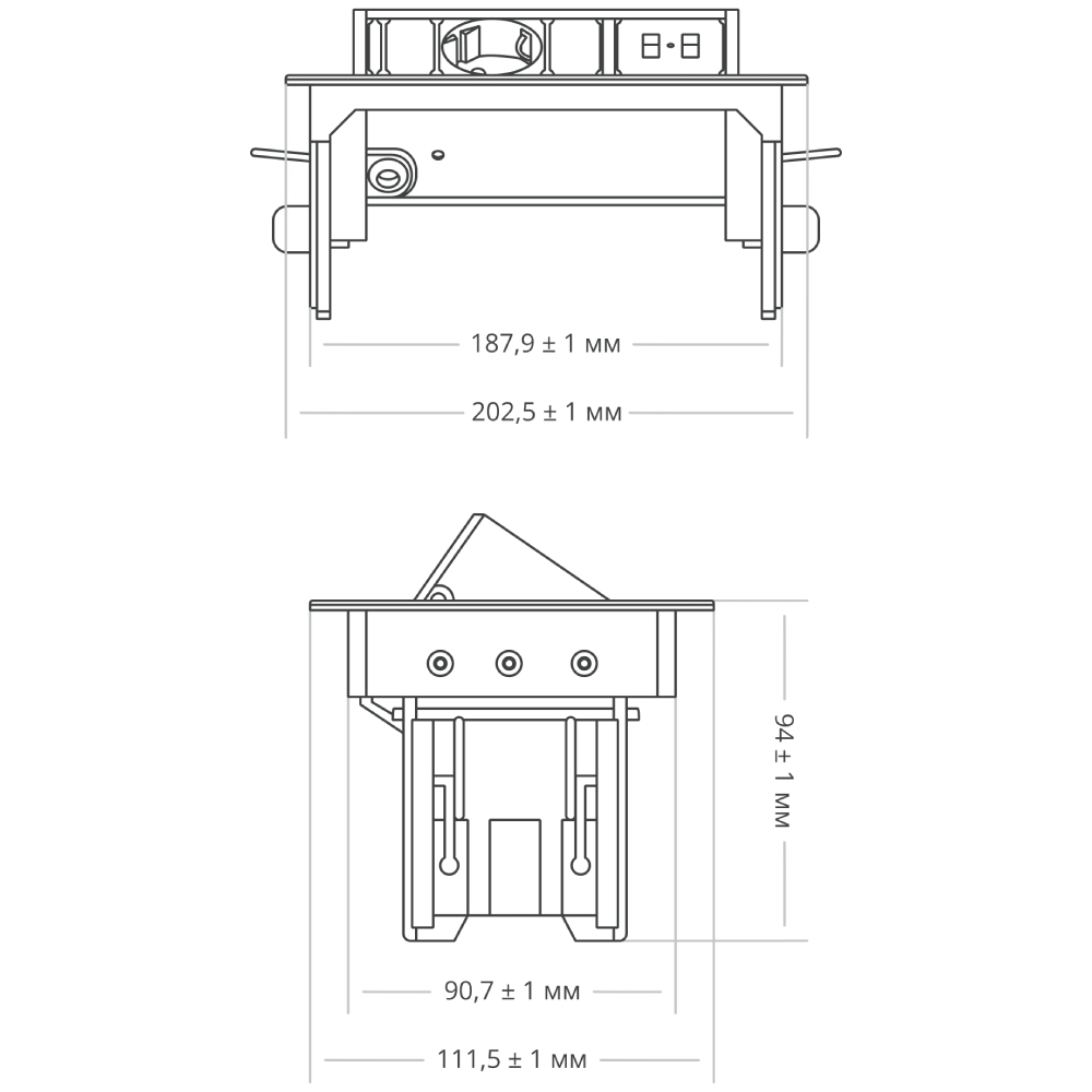 Блок розеток 47 (1 секция и 2 USB) Mebax 00-00001163