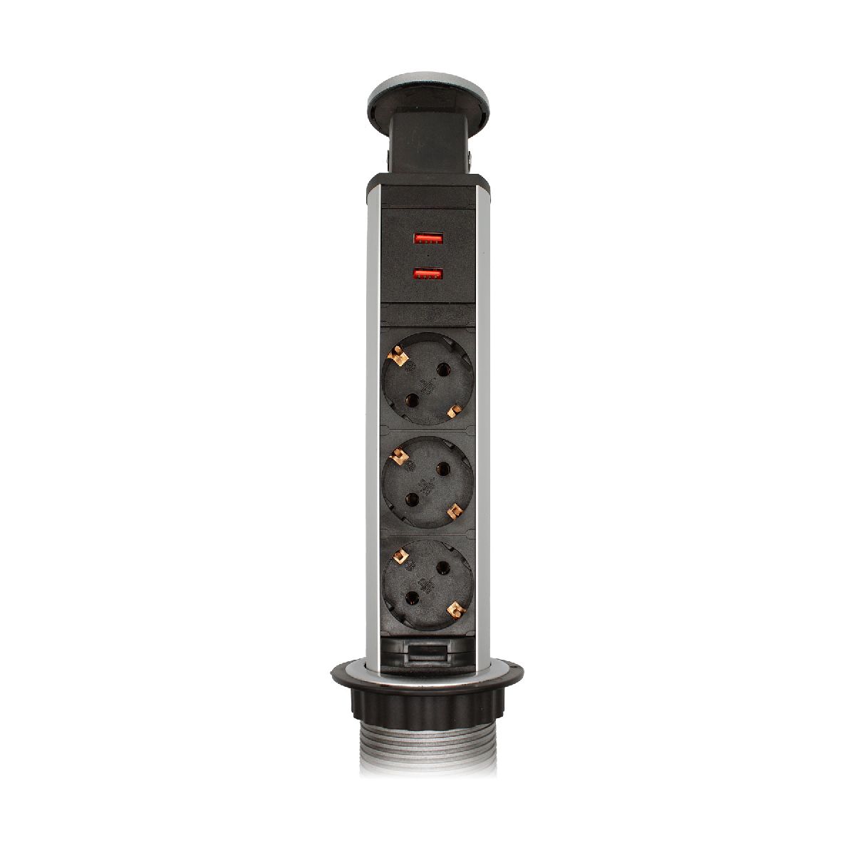 Блок розеток 105S (J) (3 секции + 2 USB) Mebax 00-00003152