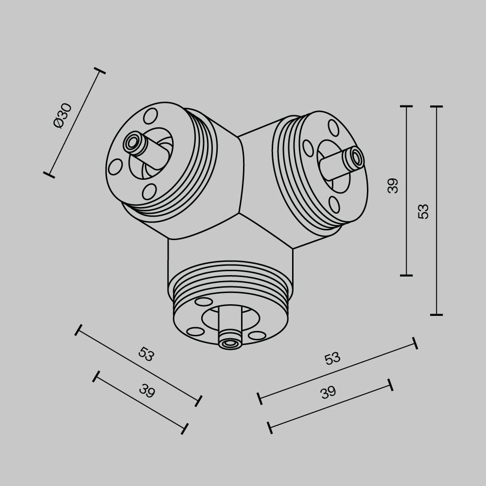 T-образный вертикальный коннектор без ввода питания Maytoni Shelf CA016TC-B