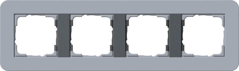 Рамка 4-постовая Gira E3 серо-голубой/антрацит 0214424