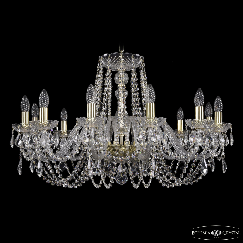 Подвесная люстра Bohemia Ivele Crystal 1402/12/300 G Leafs
