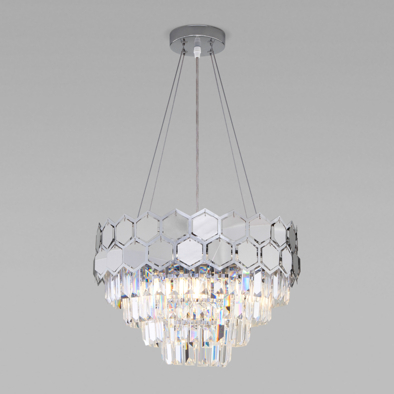 Подвесная люстра Eurosvet Ariana 10113/5 хром/прозрачный хрусталь Strotskis