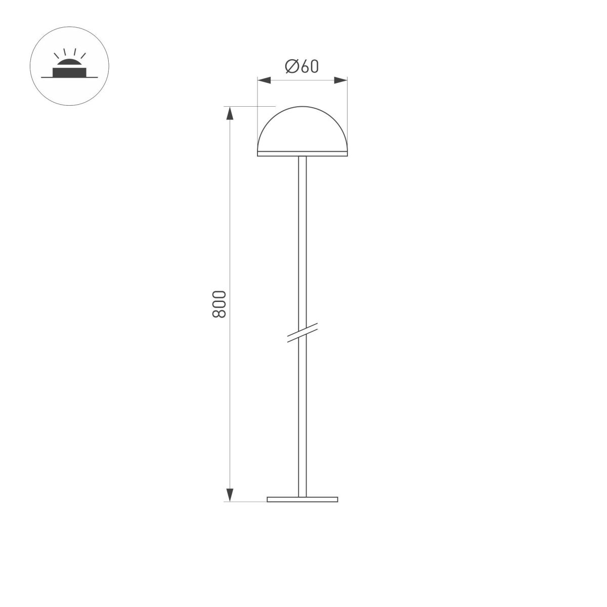Ландшафтный светильник Arlight KT-ENOKI-BOLL-H800-2W Warm3000 (WH, 100 deg, 24V) 050673