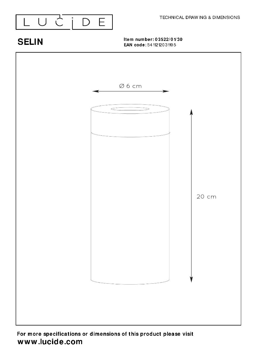 Настольная лампа Lucide Selin 03522/01/30