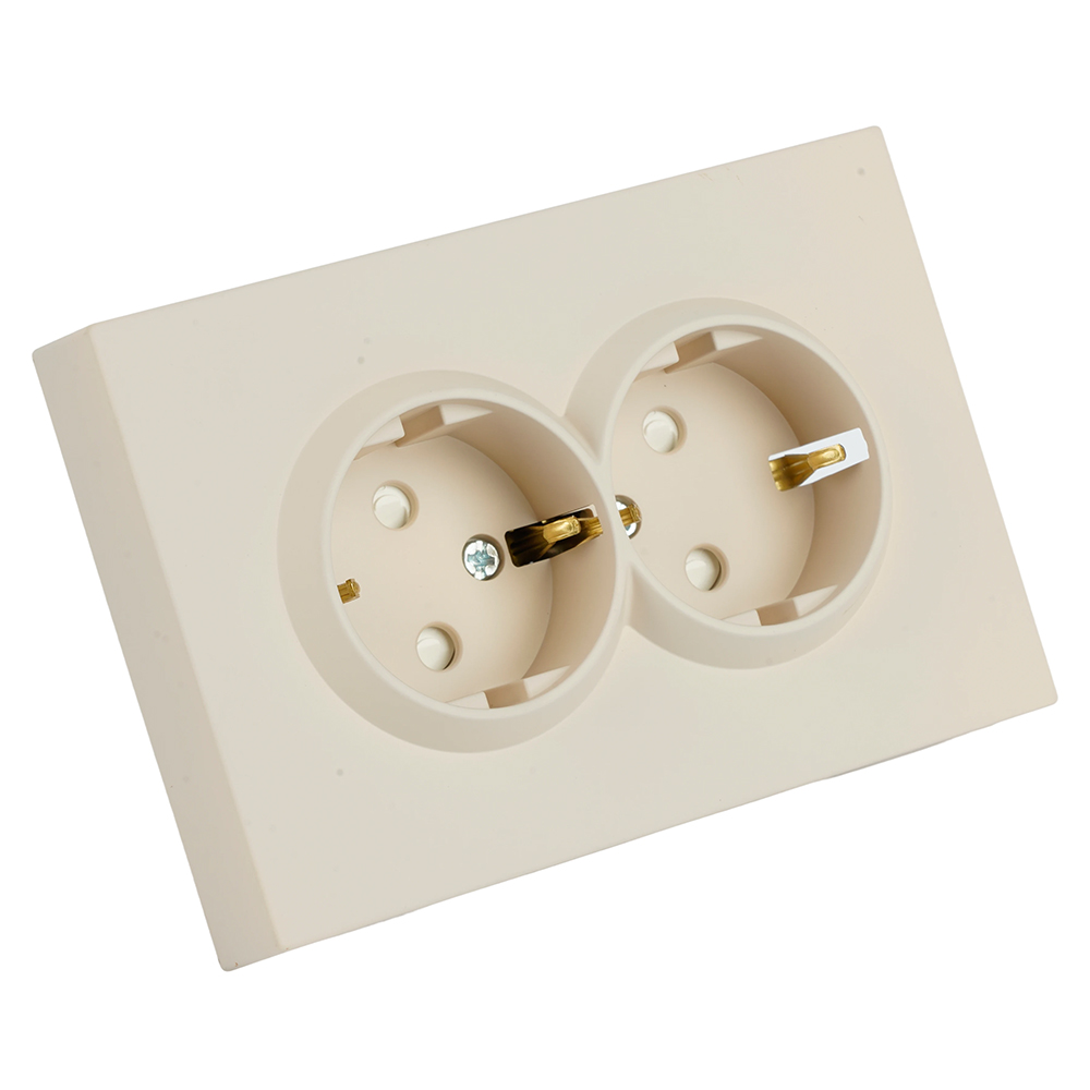 Розетка 2-местная с защитной шторкой Stekker Эмили с/з 250В 16А RST16-5114-08 кашемир soft touch 49908