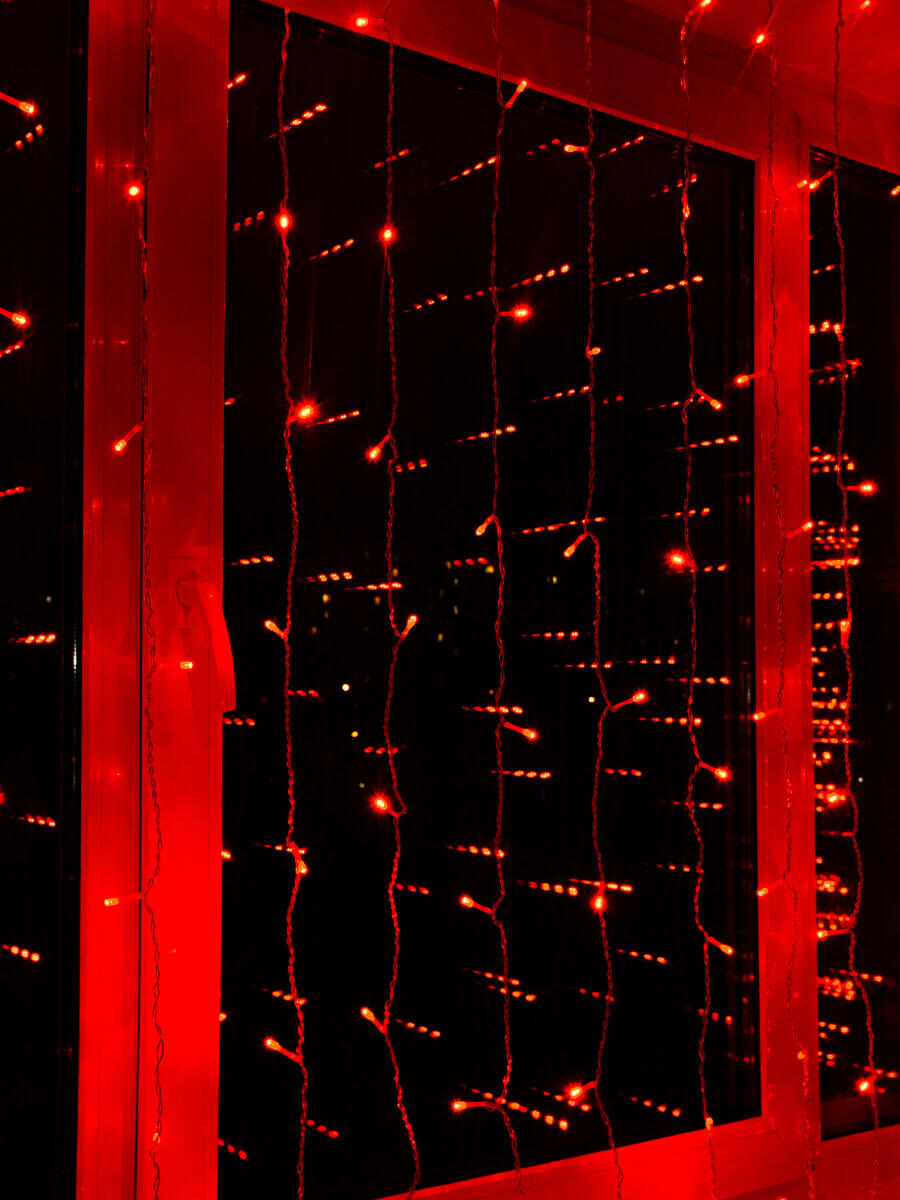 Светодиодная гирлянда (06741) Uniel занавес 220V красный ULD-C2030-240/DTA RED IP20