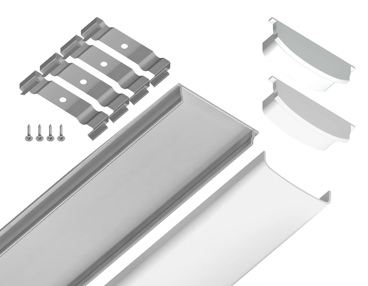 Алюминиевый накладной профиль Ambrella Light Alum Profile GP1600AL