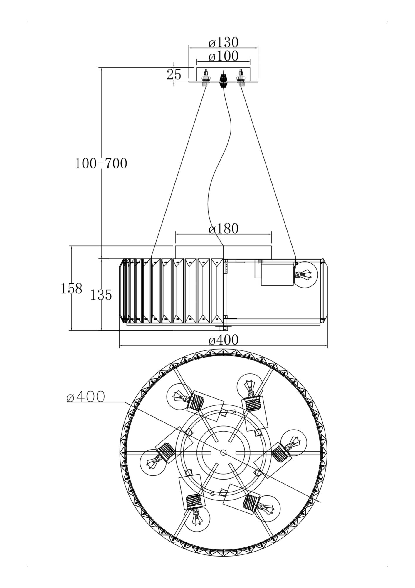 Подвесная люстра Maytoni Recinto MOD080CL-06CH
