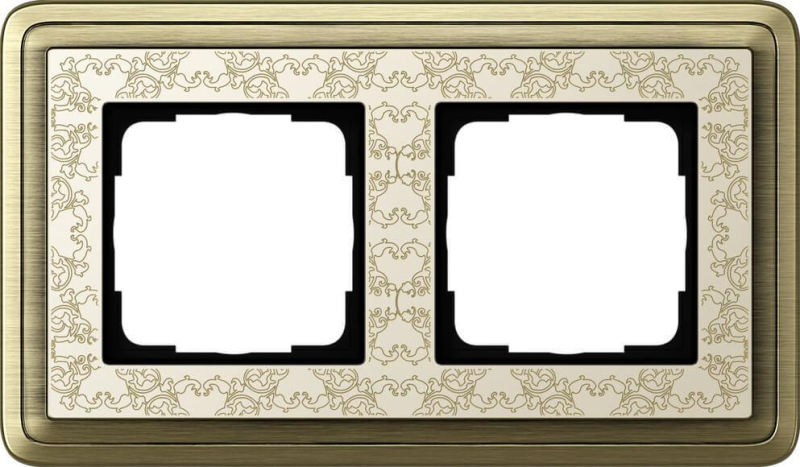 Рамка 2-постовая Gira ClassiX Art бронза/кремовый 0212663