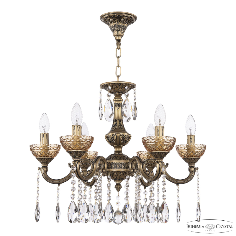 Подвесная люстра Bohemia Ivele Crystal AL78101/6/175 A AGB P Amber/M-1F