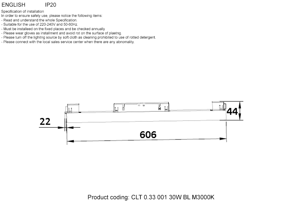 Трековый магнитный светильник Crystal Lux Space CLT 0.33 001 30W BL M3000K