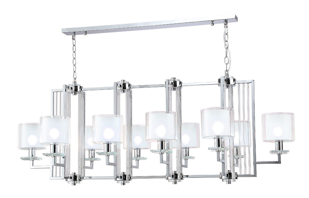 Подвесная люстра Crystal Lux NICOLAS SP10 L1300 NICKEL/WHITE