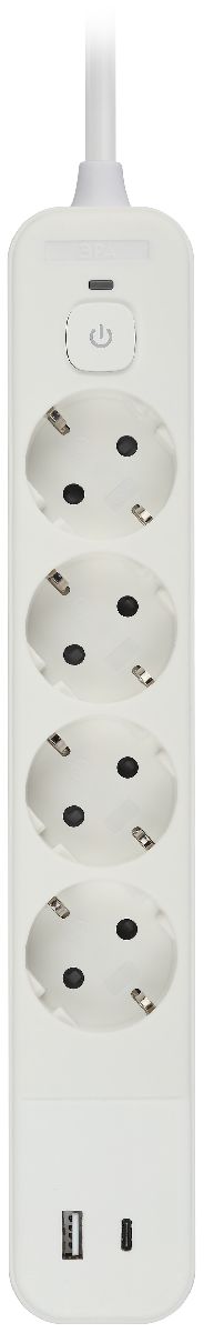 Сетевой фильтр Эра USF-4es-1,5m-2xUSBAC-W Б0059571