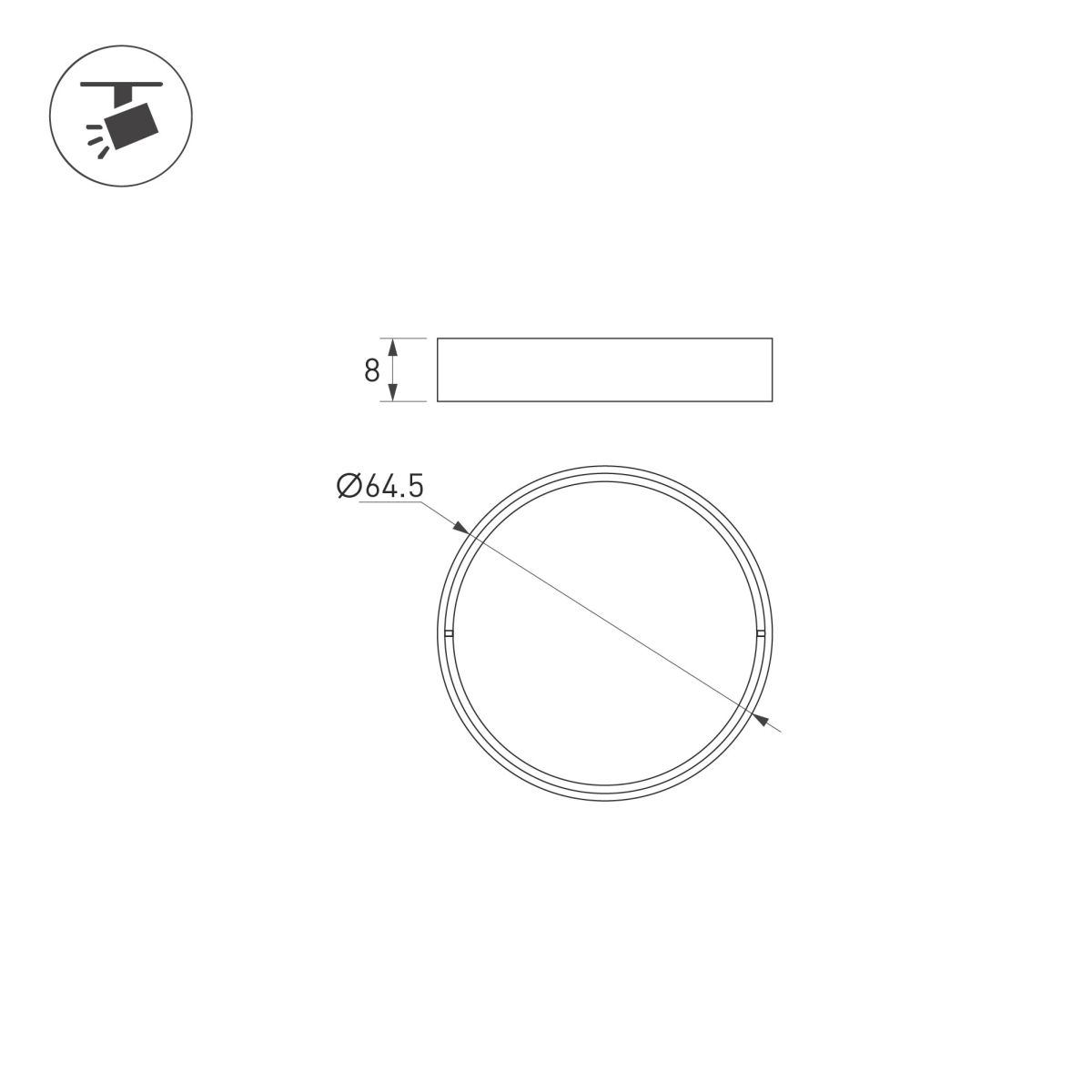 Светофильтр Arlight LGD-ARTIFACT-COLORFUL-FIX-ZOOM-R65 (WH-YL) (Металл) 057141