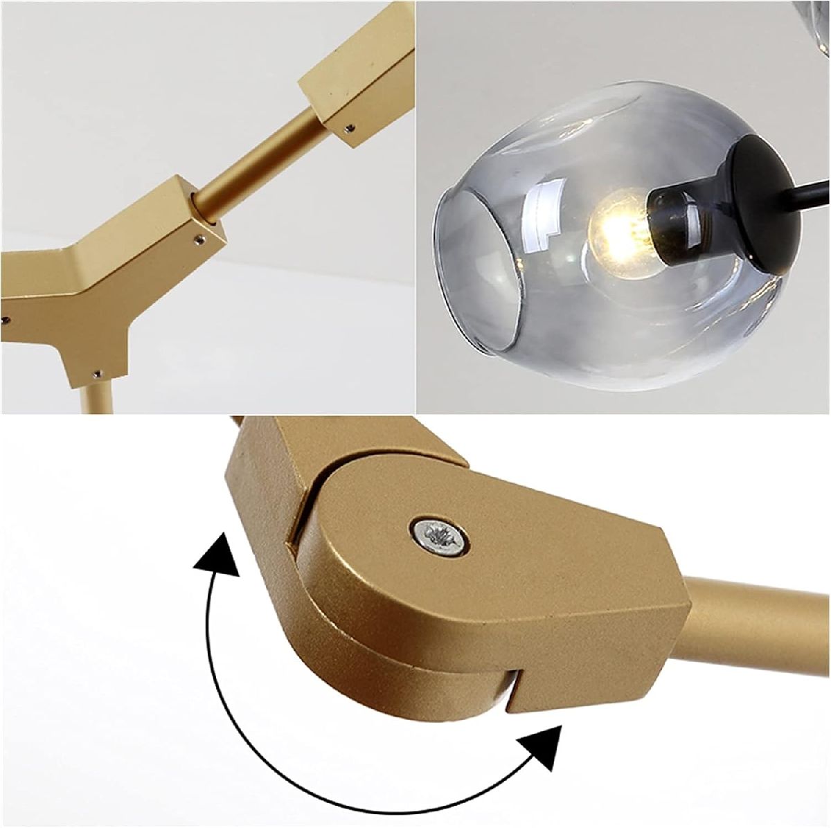 Люстра на штанге DeLight Collection Bubble 7058/8 gold/smoky