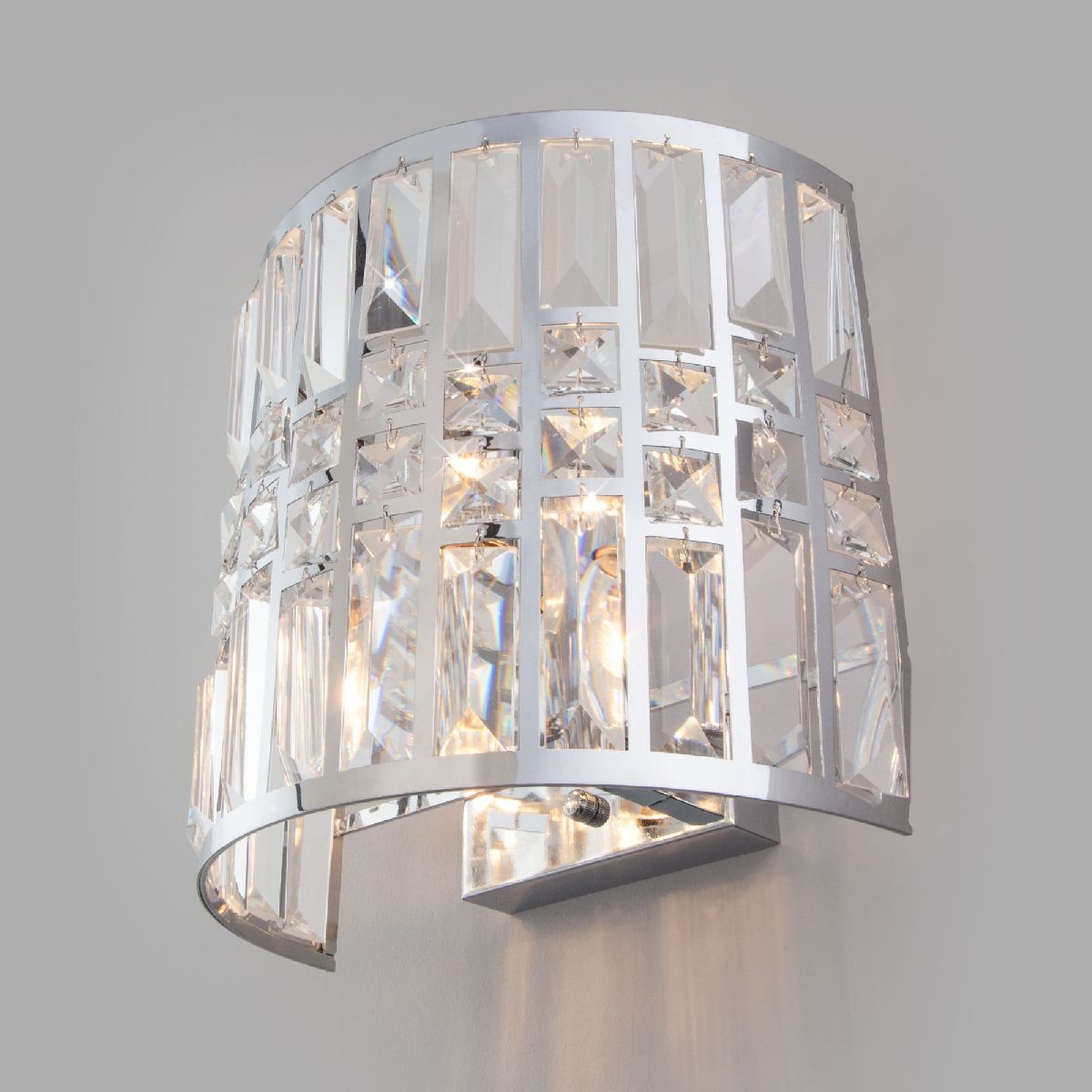 Настенный светильник Eurosvet Lory 10125/2 хром/прозрачный хрусталь Strotskis (10116/2) a055327